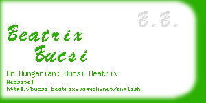 beatrix bucsi business card